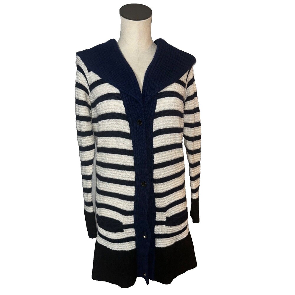 The Row Women's Cashmere Silk Long Striped Cardigan size XS Button Made in USA